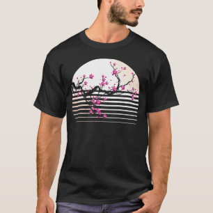 Cherry Blossom Japanse Retro Sunset Sakura Tree T-shirt