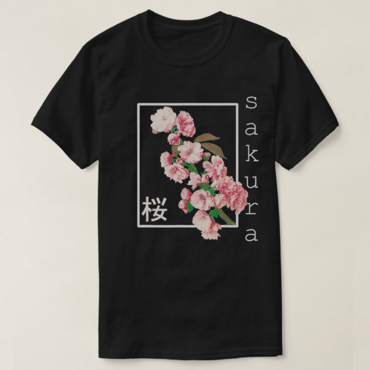 Cherry Blossom  Japanse Sakura Kanji Aest T-shirt (Design voorkant)