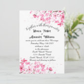 Cherry Blossom Japanse Sakura Pink Wedding Invita Kaart (Staand voorkant)