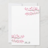 Cherry Blossom Japanse Sakura Pink Wedding Kaart (Achterkant)