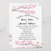 Cherry Blossom Japanse Sakura Pink Wedding Kaart (Voorkant / Achterkant)