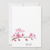 Cherry Blossom Japanse Sakura Pink Wedding Kaart (Achterkant)