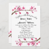 Cherry Blossom Japanse Sakura Pink Wedding Kaart (Voorkant / Achterkant)