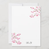 Cherry Blossom Japanse Sakura Pink Wedding Kaart (Achterkant)