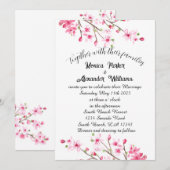 Cherry Blossom Japanse Sakura Pink Wedding Kaart (Voorkant / Achterkant)