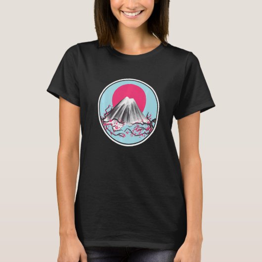 Cherry Blossom Japanse Sun Flag Sakura Tree Lands T-shirt (Voorkant)
