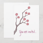 Cherry Blossom, je bent uitgenodigd.. Uitnodigings Kaart (Voorkant / Achterkant)