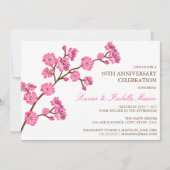 Cherry Blossom | Jubileum Partij bij de uitnodigin Kaart (Voorkant)