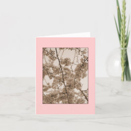 "Cherry Blossom" Kaart voor blanco gekleurde noot