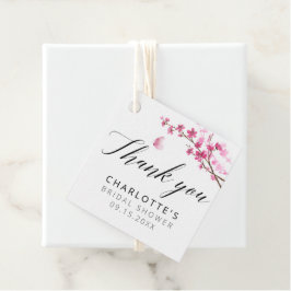 Cherry Blossom Kalligrafie Roze Dank u Bedankjes Labels