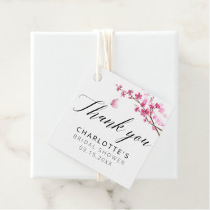 Cherry Blossom Kalligrafie Roze Dank u Bedankjes Labels