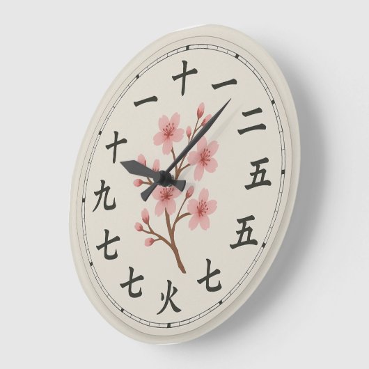 Cherry Blossom Kanji Klok Gezicht Ontwerp (Hoek)