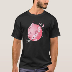 Cherry Blossom Kanji Sakura Sunrise Japanse Keer T-shirt