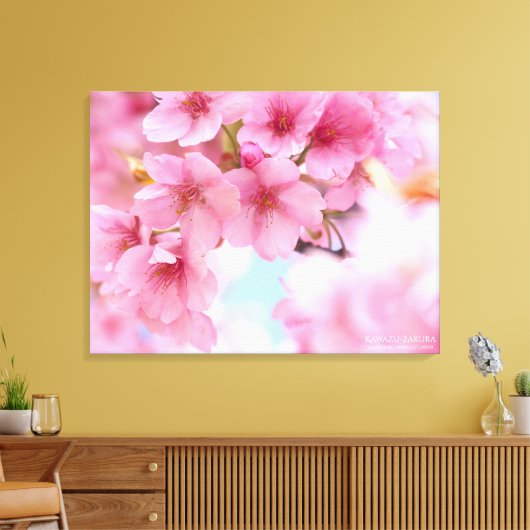 Cherry blossom"Kawazu-zakura"：Premium Canvas (Insitu (Woonkamer))