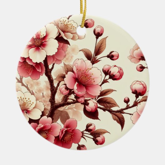 Cherry Blossom Keramisch Ornament (Voorkant)