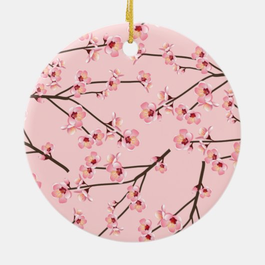 Cherry Blossom Keramisch Ornament (Achterkant)