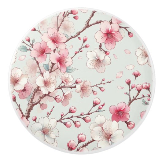 Cherry Blossom Keramische Knop (Voorkant)