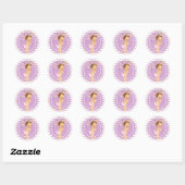 Cherry Blossom  Kleine Prinses Baby Sticke Ronde Sticker (Vel)