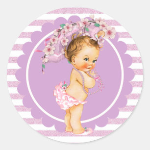 Cherry Blossom  Kleine Prinses Baby Sticke Ronde Sticker