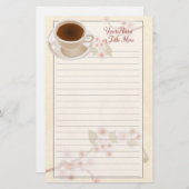Cherry Blossom Koffie Stationery Briefpapier (Voorkant / Achterkant)