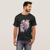 Cherry Blossom Koi Carp Fish Japanese Sakura Graph T-shirt (Voorkant volledig)