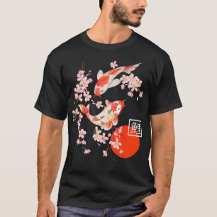 Cherry Blossom Koi Carp Fish Japans Sakura Graph T-shirt
