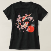 Cherry Blossom Koi Carp Fish Japans Sakura Graph T-shirt (Design voorkant)