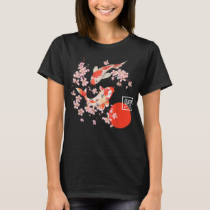 Cherry Blossom Koi Carp Fish Japans Sakura Graph T-shirt