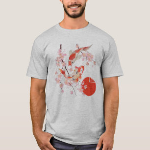 Cherry Blossom Koi Carp Fish Japans Sakura Graph T-shirt