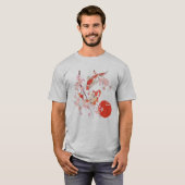 Cherry Blossom Koi Carp Fish Japans Sakura Graph T-shirt (Voorkant volledig)