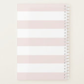 Cherry Blossom Krans Monogram Roze Streep Planner (Achterkant)
