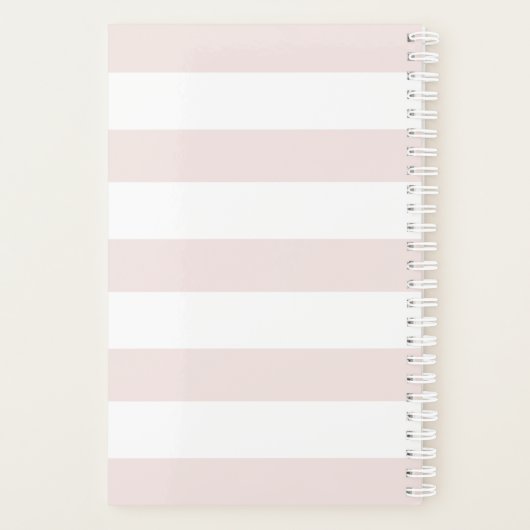 Cherry Blossom Krans Monogram Roze Streep Planner (Achterkant)