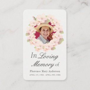 Cherry Blossom Krans Sympathy Memorial Fotokaart Visitekaartje