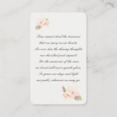 Cherry Blossom Krans Sympathy Memorial Fotokaart Visitekaartje (Achterkant)