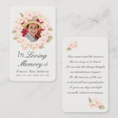 Cherry Blossom Krans Sympathy Memorial Fotokaart Visitekaartje (Voorkant / Achterkant)