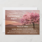Cherry Blossom Landscape Verloving Invitation Kaart (Voorkant)