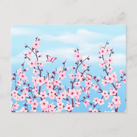 Cherry Blossom Landschap Briefkaart (Voorkant)