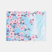 Cherry Blossom Landschap Fleece Deken (Voorkant (Horizontaal))