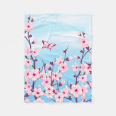 Cherry Blossom Landschap Fleece Deken (Voorkant)