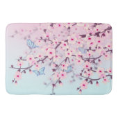 Cherry Blossom Landschap Pink Sky Blue Badmat (Voorkant)