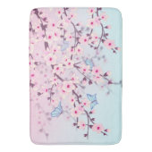 Cherry Blossom Landschap Pink Sky Blue Badmat (Voorkant Verticaal)