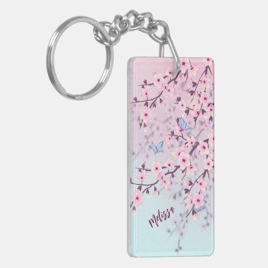 Cherry Blossom Landschap Sleutelhanger (Voorkant Links)