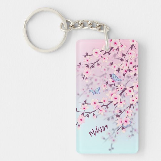 Cherry Blossom Landschap Sleutelhanger (Voorkant)