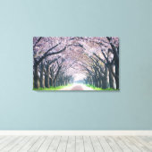 Cherry Blossom Lane Canvas Afdruk (Insitu (Houten vloer))
