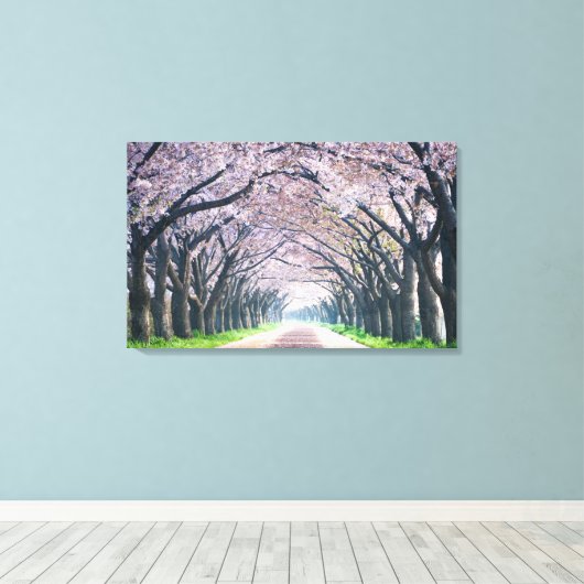 Cherry Blossom Lane Canvas Afdruk (Insitu (Houten vloer))