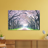 Cherry Blossom Lane Canvas Afdruk (Insitu (Woonkamer))