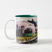 cherry blossom lane, nj. tweekleurige koffiemok (Links)