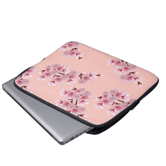 Cherry blossom laptop sleeve (Voorkant onderkant)