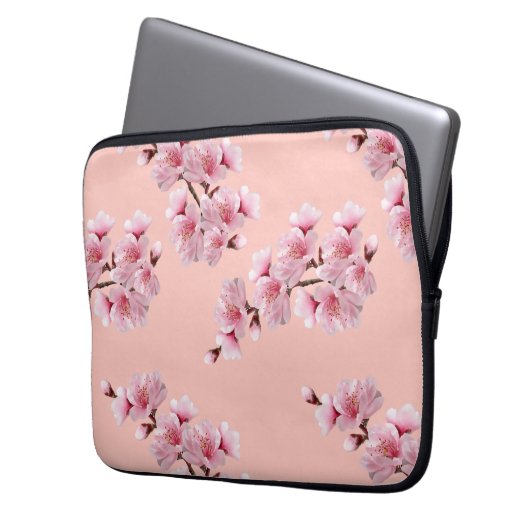 Cherry blossom laptop sleeve (Voorkant Links)