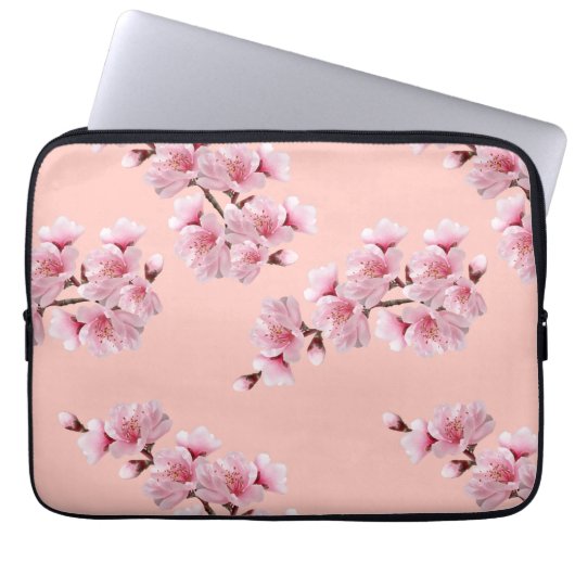 Cherry blossom laptop sleeve (Voorkant)